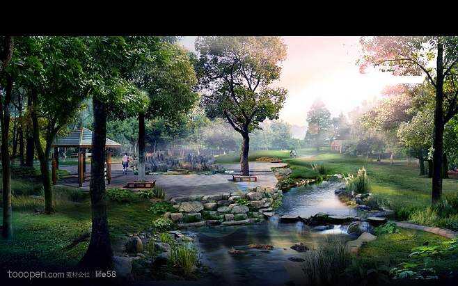 商業地產園林景觀設計效果圖PSD模板 提升項目視覺表現力的關鍵工具